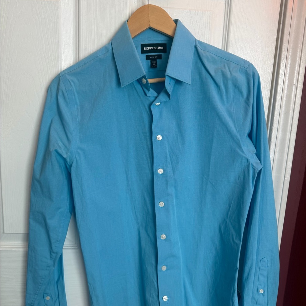 Express Men's Sky Blue Dress Shirt